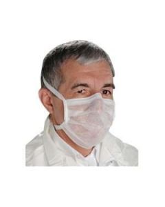 AlphaPro Cleanroom Highly Breathable Earloop Mask, White, Size 7"