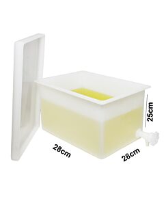 Bel-Art Heavy Duty Polyethylene Rectangular Tank With Top Flanges And Faucet; 11 X 11 X 10 In.