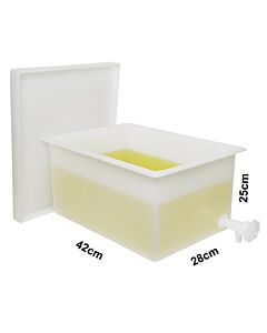 Bel-Art Heavy Duty Polyethylene Rectangular Tank With Top Flanges And Faucet; 16.5 X 11 X 10 In.