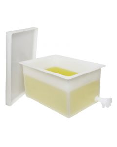 Bel-Art Heavy Duty Polyethylene Rectangular Tank With Top Flanges And Faucet; 18 X 13 X 10 In.