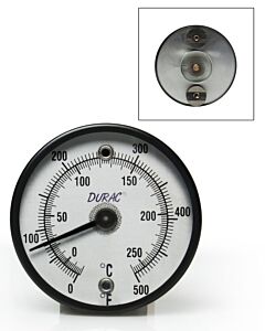 Bel-Art H-B Durac Bi-Metallic Surface Temperature Thermometer; -20/260c (0/500f), 50mm (2 In.) Dial, Double Magnet