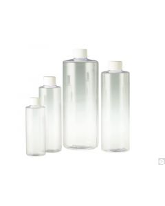 Qorpak 8oz (240ml) Clear Pvc Cylinder With 24-410 White Polypropylene Sturdeeseal® Pe Foam Lined Cap