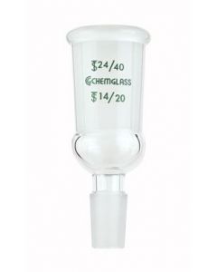 Chemglass Life Sciences Cg-1002-31 Enlarging Connecting Adapter, 14/20 Inner Joint, 24/40 Outer Joint