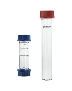 Chemglass Life Sciences Bottle, Hybridization, 35 X 75mm, Gl-45, Red Cap. Heavy Wall Bottle Used In Hybridization Incubators Or Ovens With Rotators. The Red Plastic Cap Has A Ptfe Faced Liner And A Working Temperature Of 180
