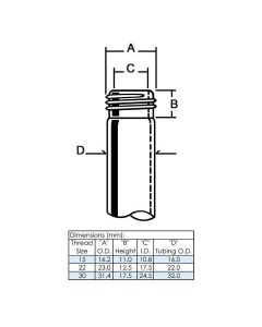 Chemglass Screw Thread Tube For Replacement Of Apparatus Using Th; CHMGLS-Cg-187-01