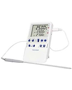 Antylia Control Company Traceable Calibrated Extreme-Accuracy Digital Thermometer, 25°C; 1 Stainless Steel Probe