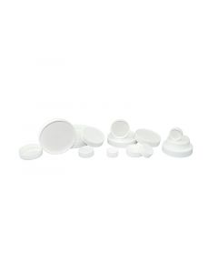 Qorpak 28-400 White Ribbed Polypropylene Cap with Pulp/Vinyl Liner, Packed in Bags of 12; QOR-263418