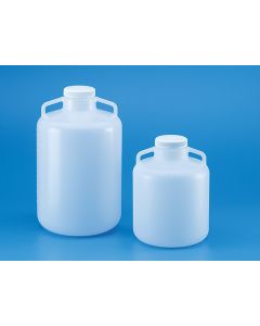 Qorpak 20l Nat.Ldpe Carboy w/Wide Shoulder Handles; 100mm Opening&White Pp Ct Closure