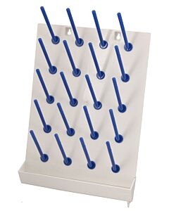 Eisco Labs 20 Peg Plastic Wall Mounted Laboratory Draining Rack with Collection Tray - Eisco Labs
