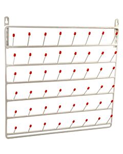 Eisco Labs Draining Rack, 48 Pegs (2.75 Inch Pegs) - Wall Mountable, Vinyl Coated Steel - For Labware - Eisco Labs