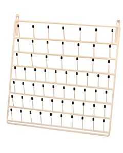 Eisco Labs 60 Peg Wall Mounted Laboratory Draining Rack, Vinyl Coated Steel, 3 Inch Long Pegs - Eisco Labs
