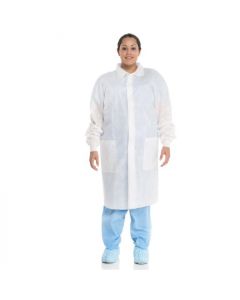 Halyard Basic Lab Coat, White, Small