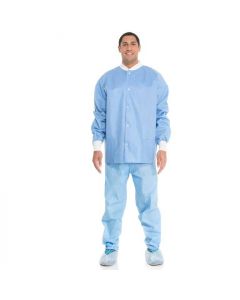 Halyard Basic Lab Coat, Lab Coat, Blue, Small, 25/Cs