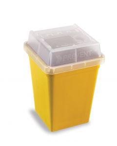 Heathrow Scientific Sharps Container 1 litre, Yellow, pk18 - HEATH-HS120178