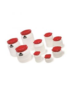 Qorpak 6 Liter White Hdpe Wide Neck Drum With 136mm Red Polypropylene Unlined Lid
