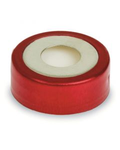 Restek 20mm Magnetic Crimp Cap Red Bi-Metal 3mm Ptfe/Silicone Septum